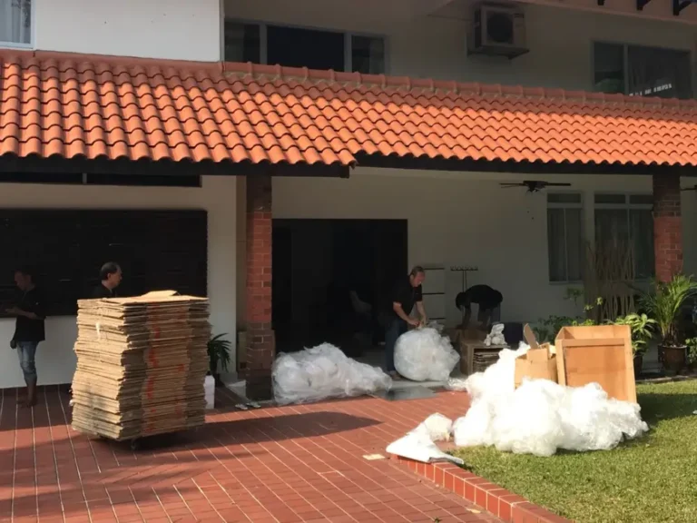 Elite Movers team finishing up a move at a landed home